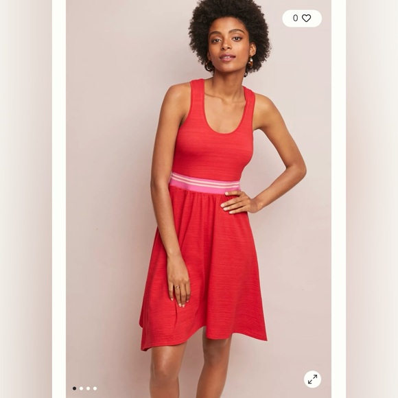 Maeve by Anthropologie White & Black Sleeveless Stretchy Comfy Aline Dress - Picture 10 of 13